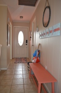 AMI vacation rental bench and hooks