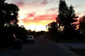 Great view of the sunset in front of the house
